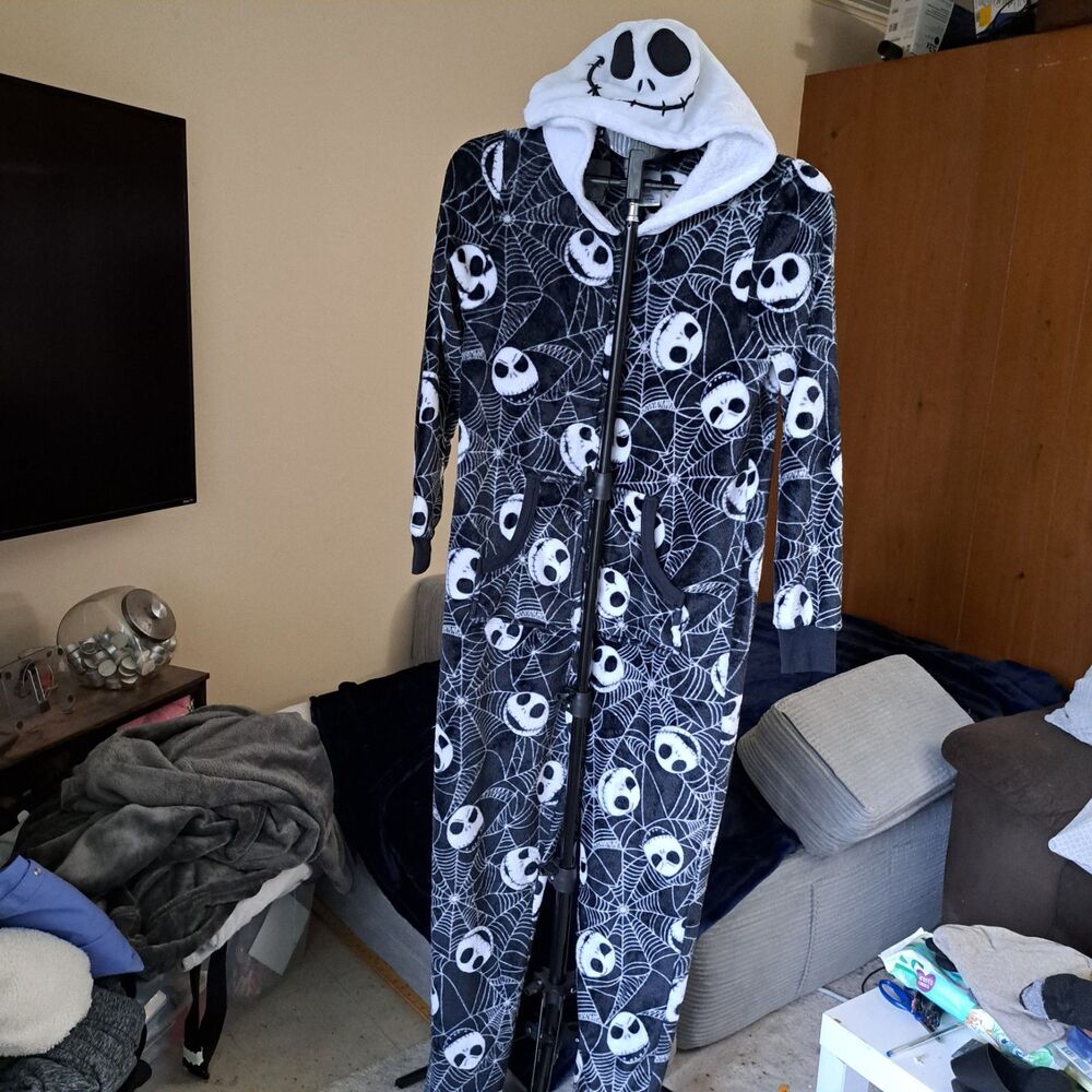 Disney Nightmare Before Christmas Jack Skellington Union Suit Pajamas Sz Small